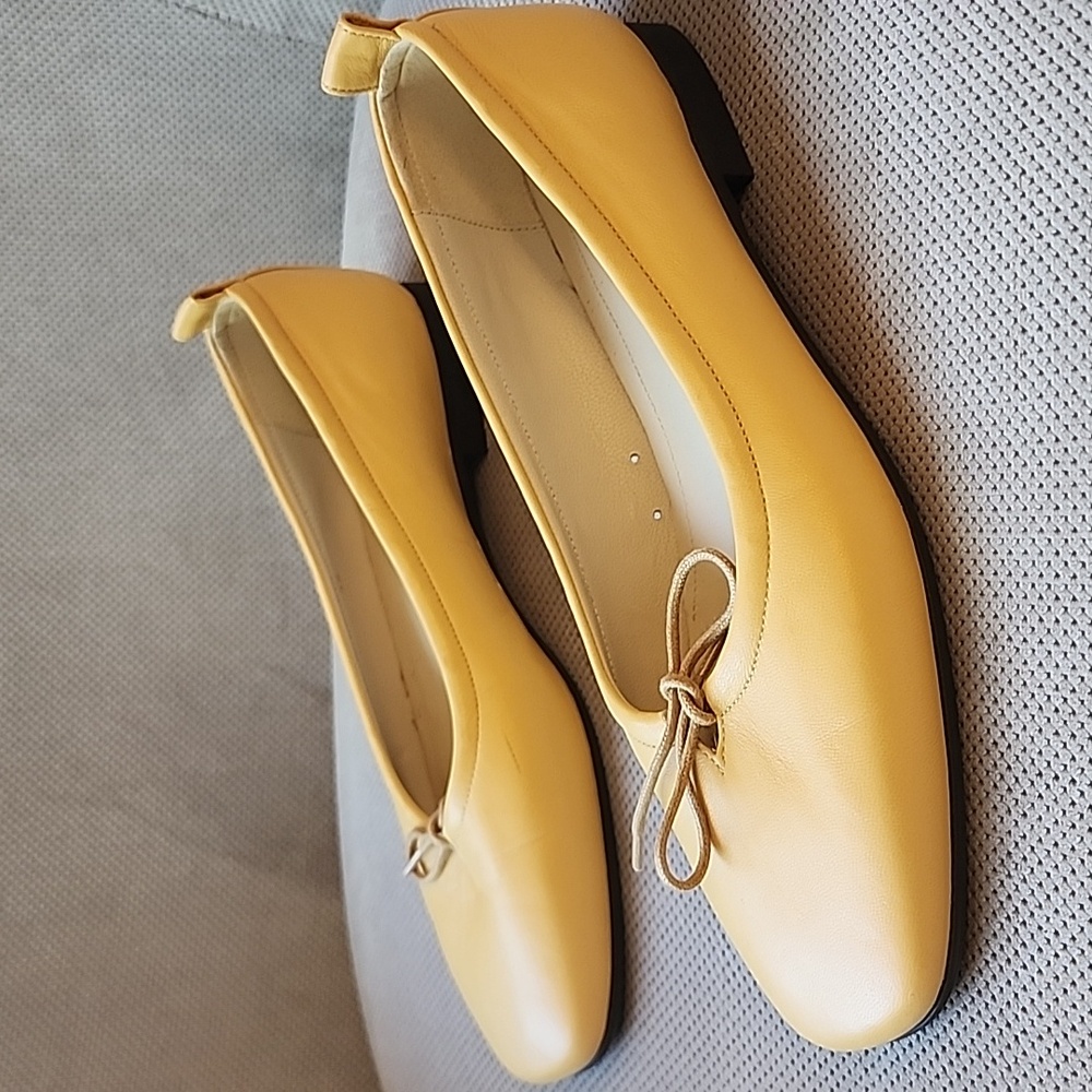 Everlane Yellow Leather Ballet Flats